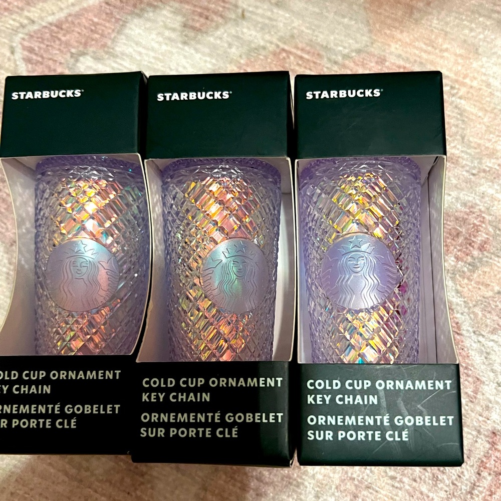 3 Starbucks Keychain Ornaments
